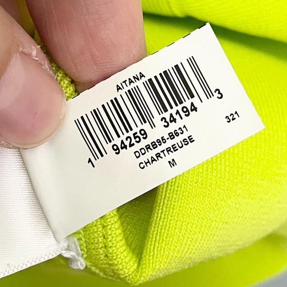 Dress the Population Yellow Chartreuse Mesh Bodycon Mini Aitana Dress Medium NWT - Picture 8 of 9